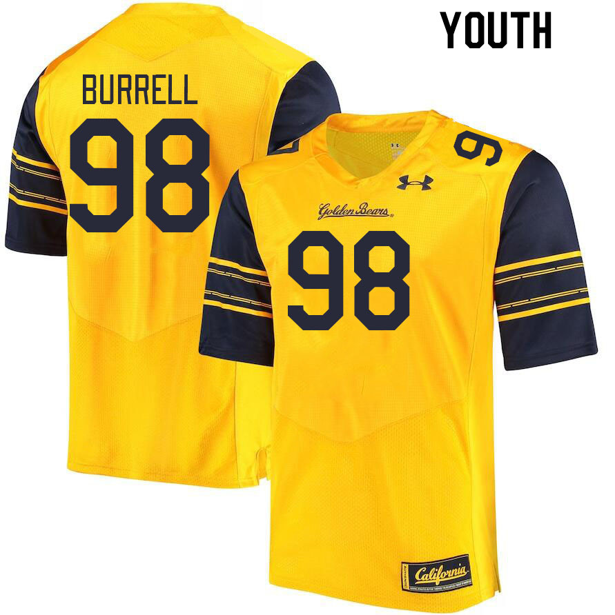 Youth #98 Nate Burrell California Golden Bears College Football Jerseys Stitched Sale-Gold - Click Image to Close